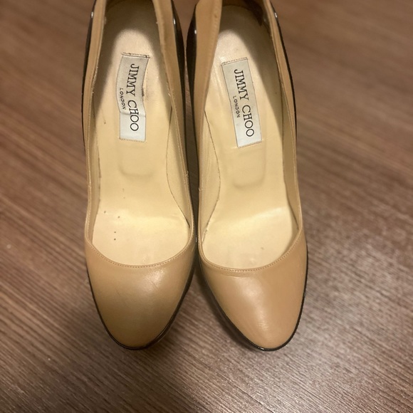 Jimmy Choo sepia two-tone leather pumps size 38 - Picture 4 of 10